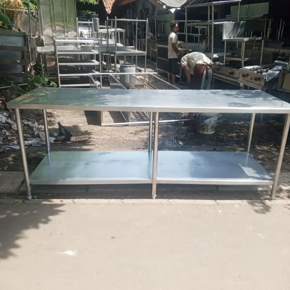Meja stainless 2 susun