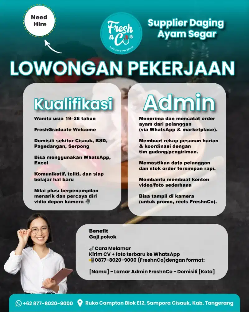 Loker admin ayam segar
