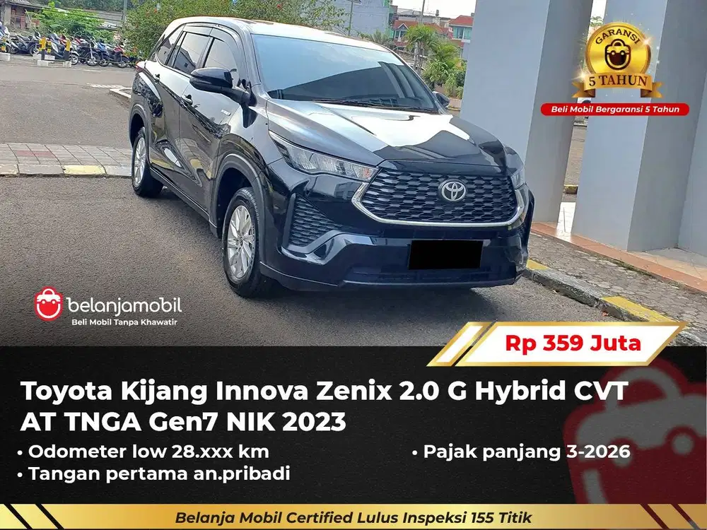 [ GARANSI 5TH ] Toyota Kijang Innova Zenix 2.0 G HV Hybrid 2023/2024