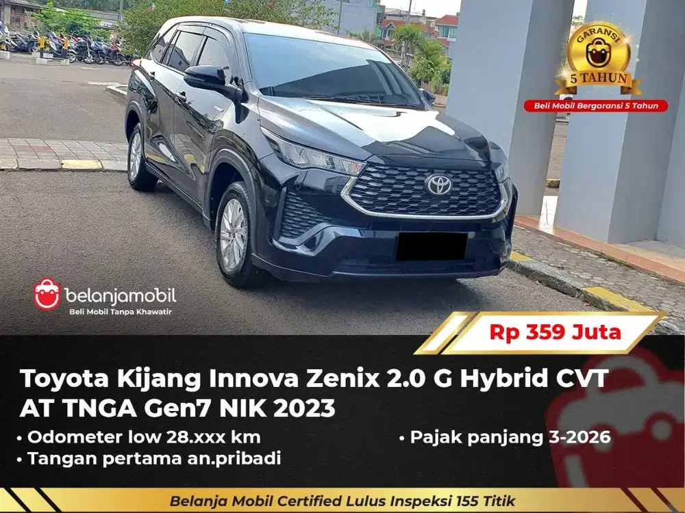[ GARANSI 5TH ] Toyota Kijang Innova Zenix 2.0 G HV Hybrid 2023/2024