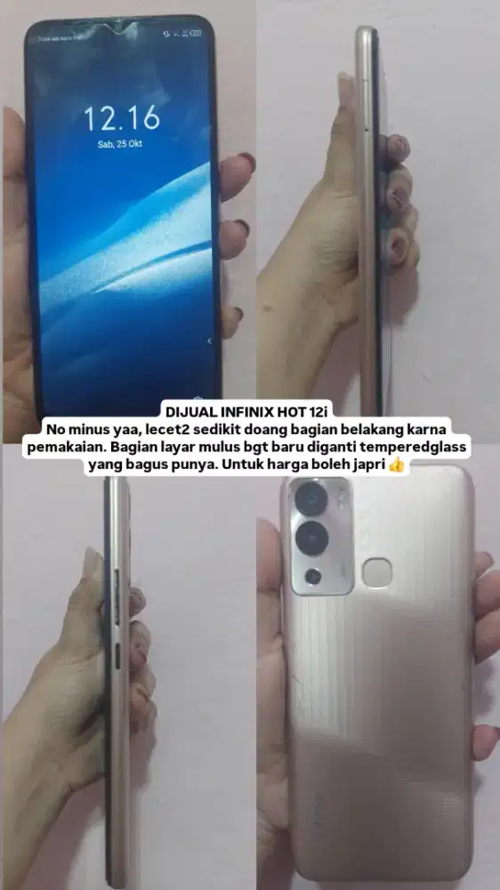 INFINIX HOT 12i 5/64 GB MASIH MULUS NO MINUS SEPERTI BARU