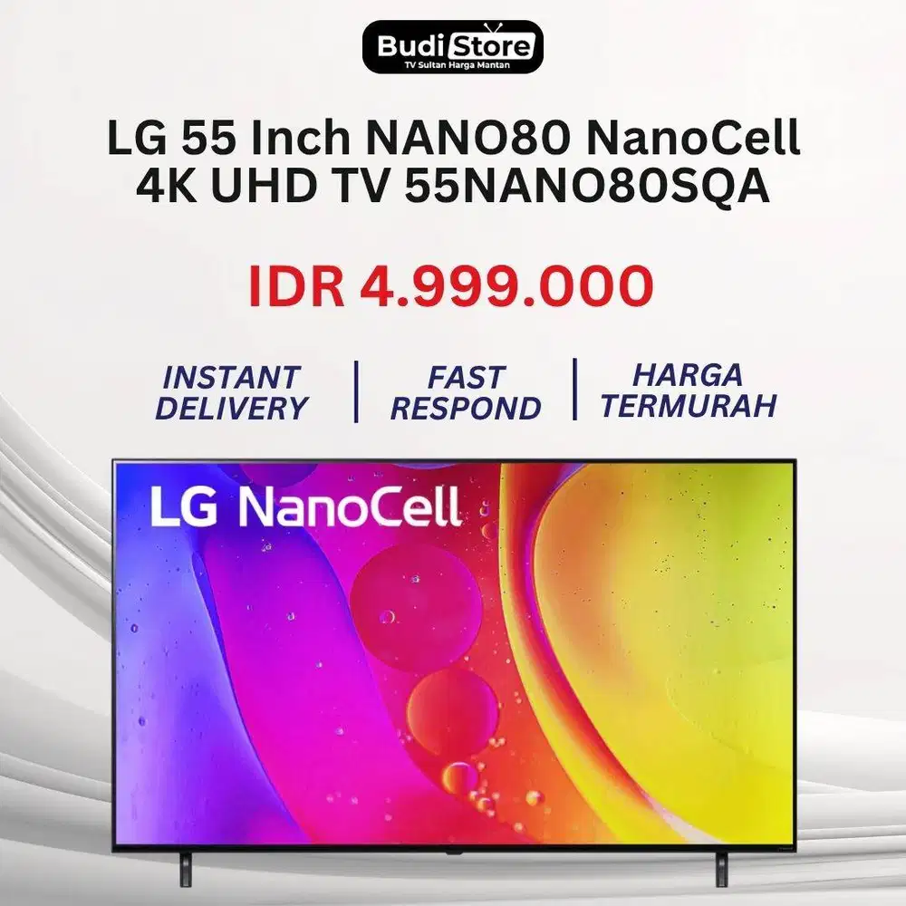 LG 55 Inch NANO80 NanoCell 4K UHD TV 55NANO80SQA