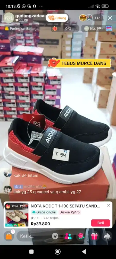 Sepatu audax size 27