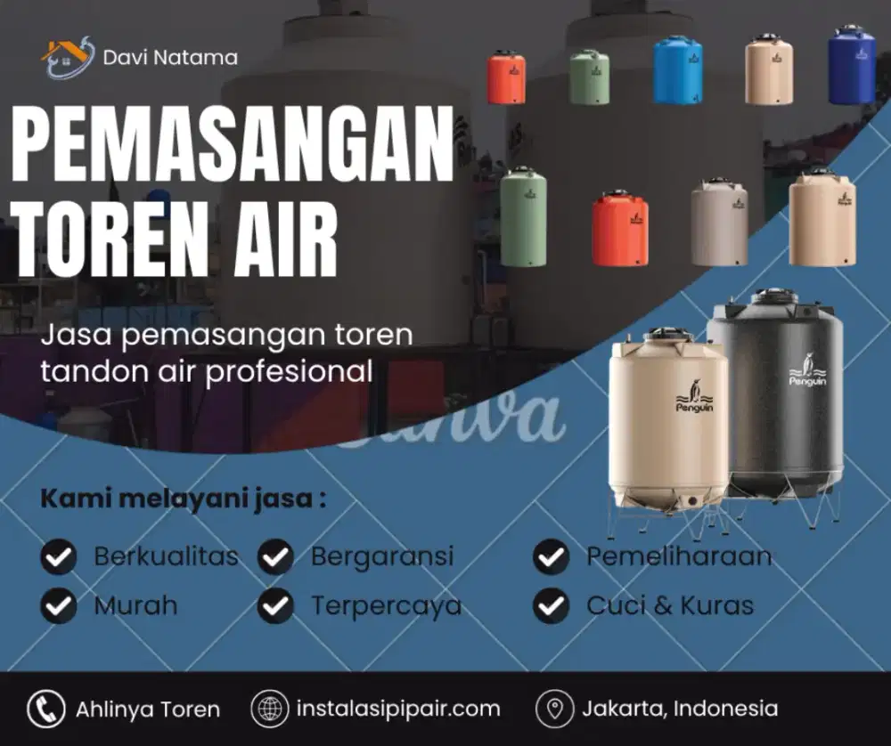 Jasa Pasang Toren Air - Tukang Instalasi Tandon Air