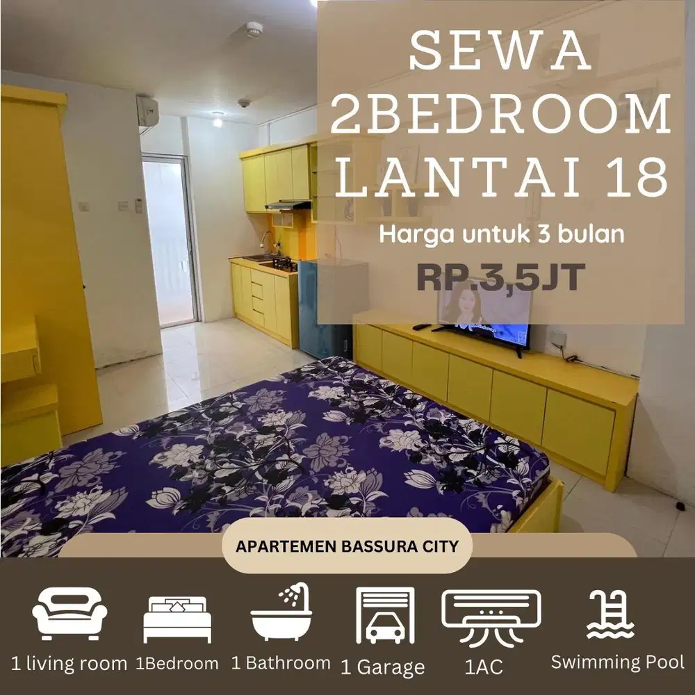 studio full furnish bulanan lantai 18 apartemen bassura city