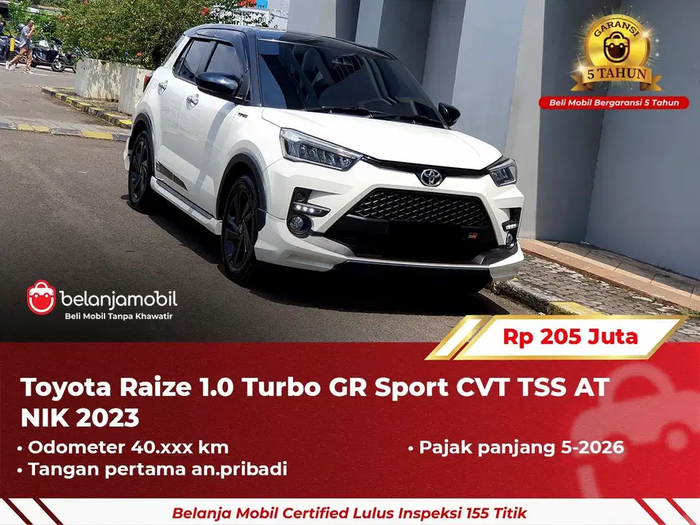 [ GARANSI 5TH ] Toyota Raize 1.0 Turbo GR Sport CVT TSS AT 2023 2024