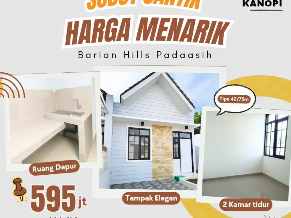 Rumah Selantai Free Kanopi dan  Free biaya Legalitas di Permana cimahi