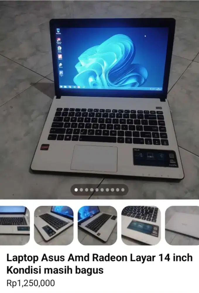 Laptop Asus Amd Radeon Layar 14 inch normal