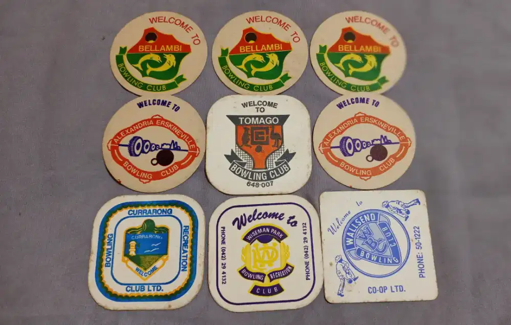 Dijual 9bh coaster dari Club Bowling di Australia