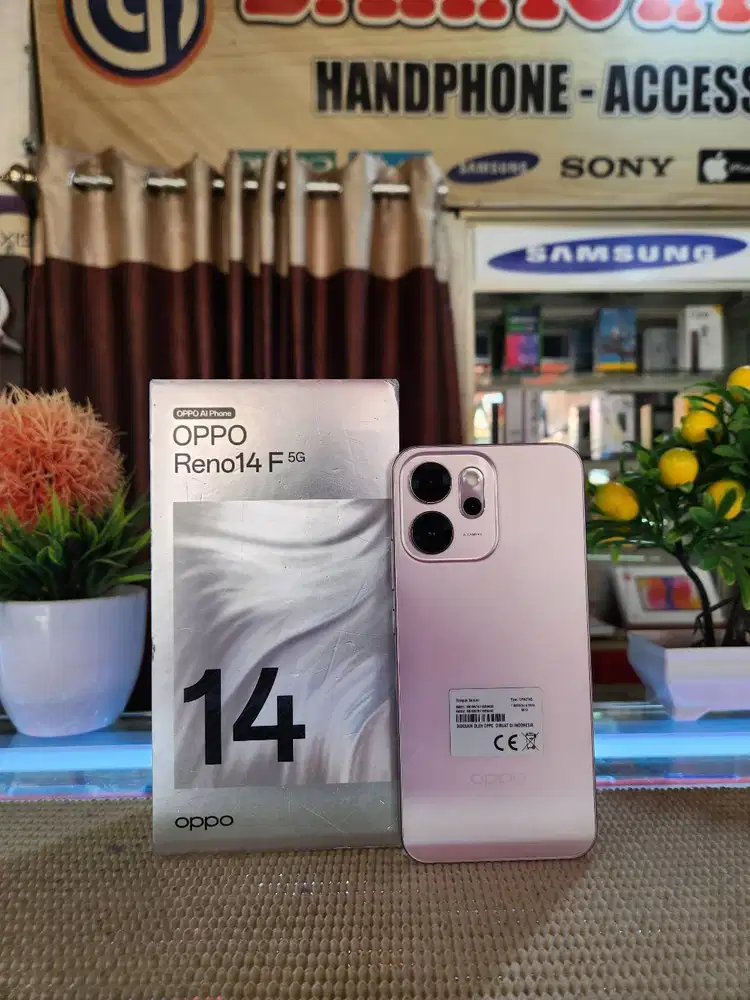 Oppo Reno14 F 5G Ram 8+8Gb/ 256Gb Pemakaian 3 Minggu Fullset Like New