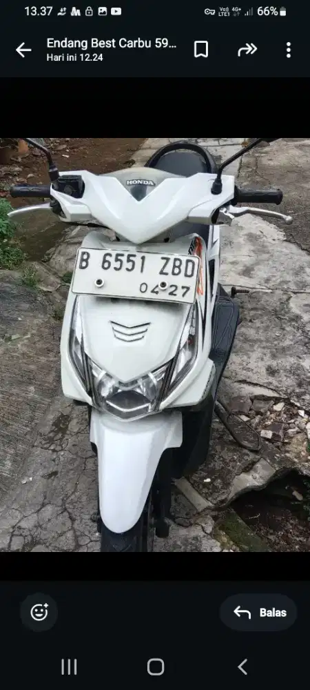 Honda Beat Carbu 2012  Pjk Hidup