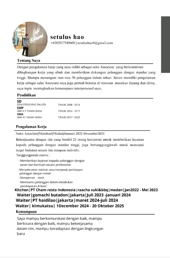 Saya mencari pekerjaan