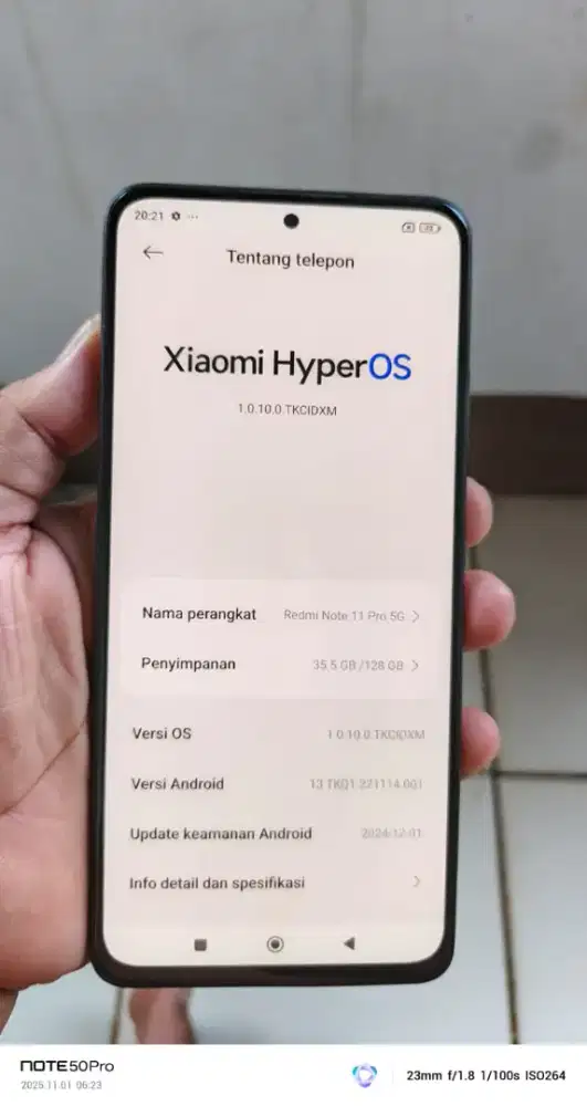 Redmi not 11 pro 5g resmi. 8/128 cas biasa NFC