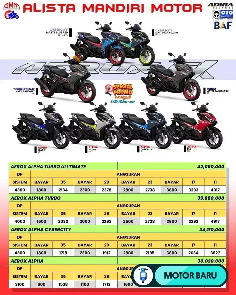 [Motor Baru] PROMO DP 800 RIBU YAMAHA AEROX ALPHA 2025