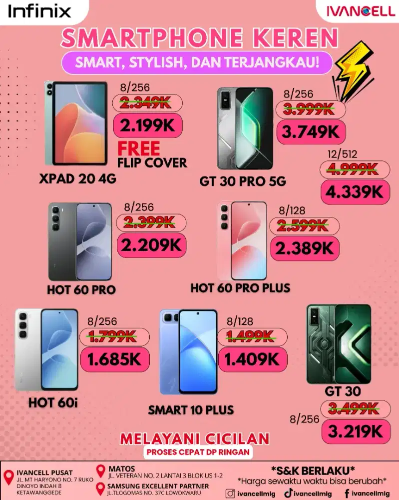 INFINIX HOTE 60 PRO RAM 8/256 new gaskan bos