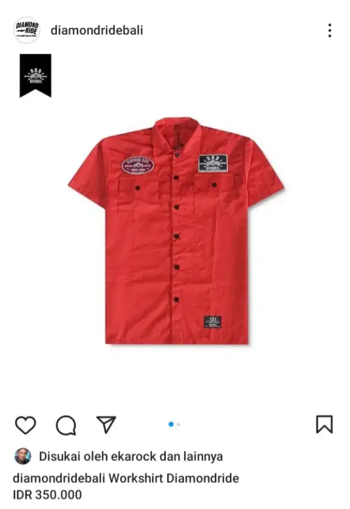 Kemeja baju workshirt diamond ride