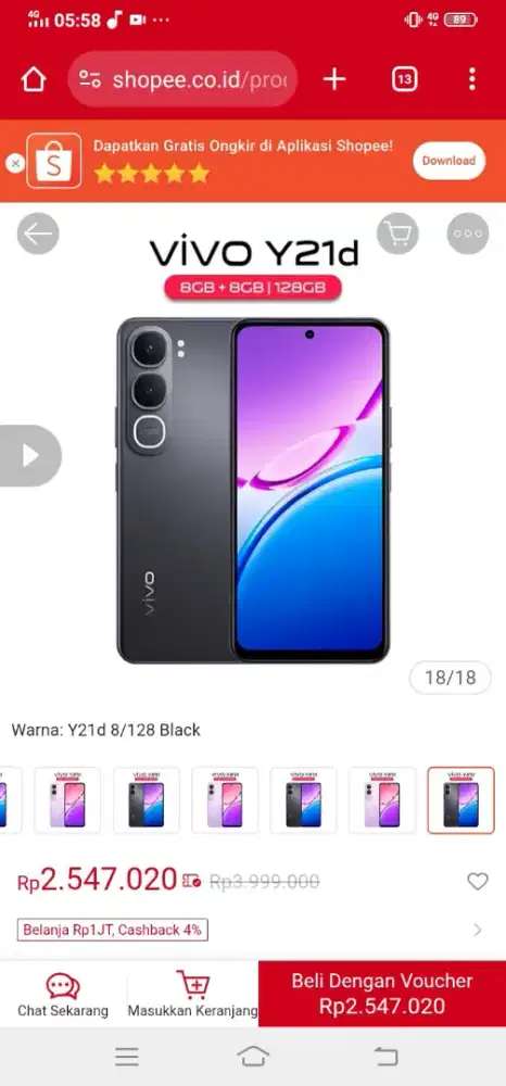 Jual cepat Vivo Y21d