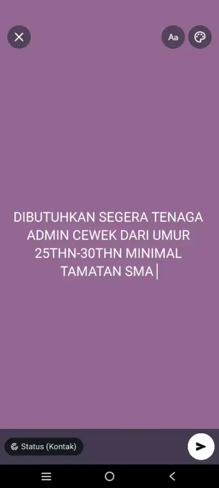 LOWONGAN KERJA ADMIN