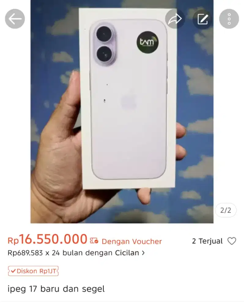 Iphone 17 256gb baru dan segel
