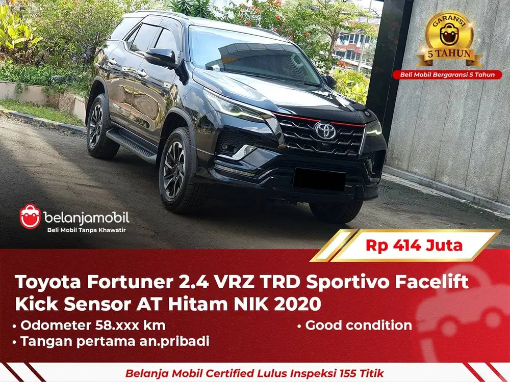 [ GARANSI 5TH ] Toyota Fortuner 2.4 VRZ TRD Sportivo Diesel 2020/2021