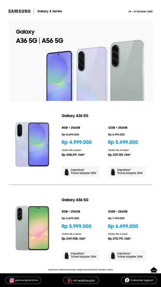Promo Free Upgrade Memory Samsung A36 & A56