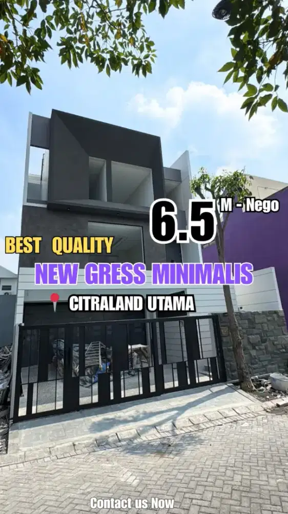 DIJUAL Rumah NEW GRESS Citraland Utama