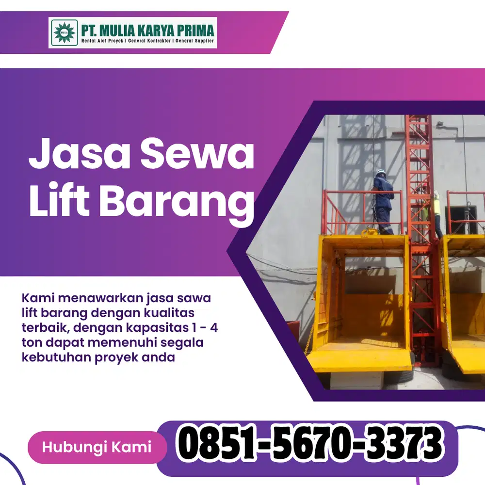 TERPERCAYA, Lift Barang Bangkalan Provinsi Jawa Timur  | Lift Material