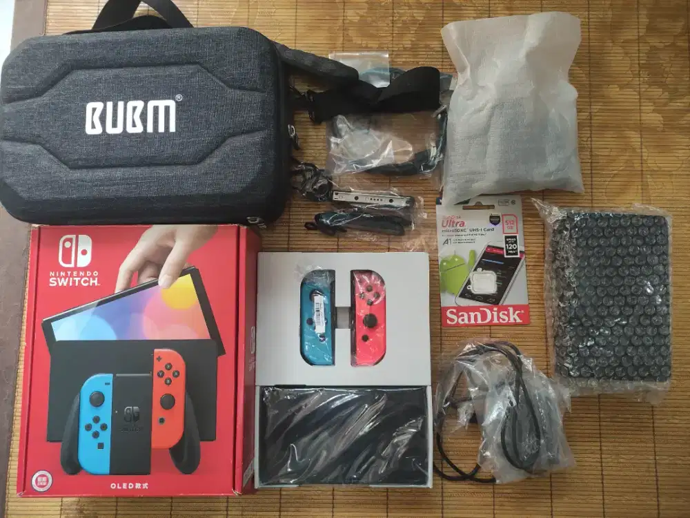 Nintendo Switch OLED NEON CeEfWe 512 Fullset Likenew