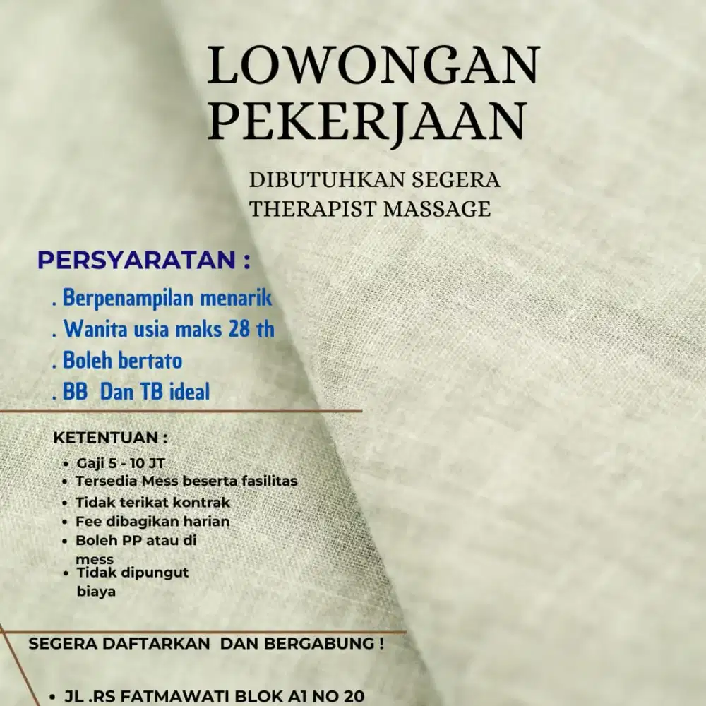 Lowongan kerja therapist