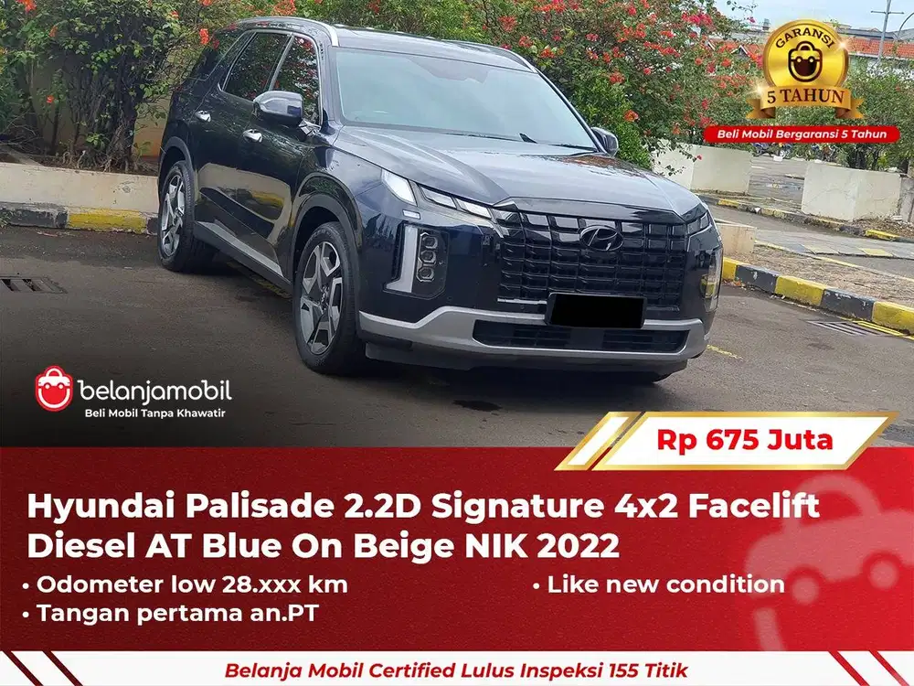 [ GARANSI 5TH ] Hyundai Palisade 2.2D Signature 4x2 Biru 2022 2023