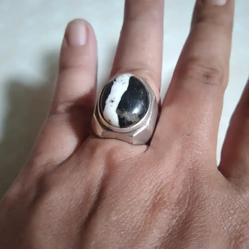 Cincin natural pirus putih dua warna