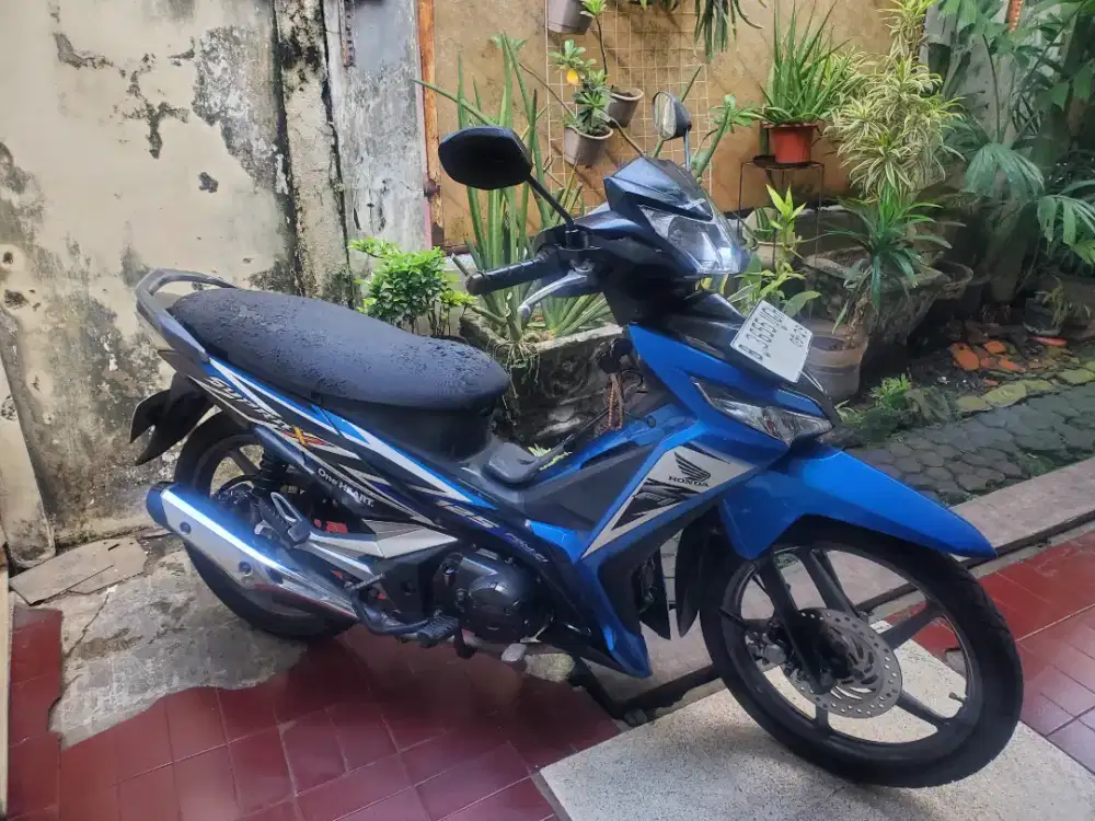 Honda Supra X125 Fi 2014 Biru htm Full orisinil.