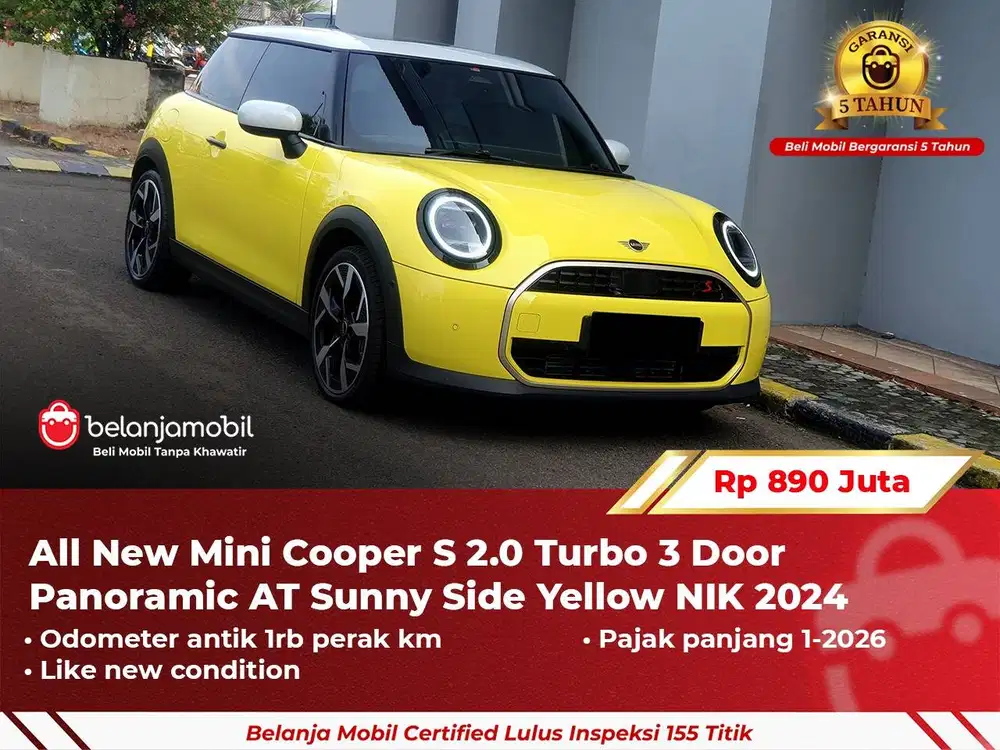 [ GARANSI 5TH ] Mini Cooper Minicooper S 2.0 Turbo 3 door 2024 2025