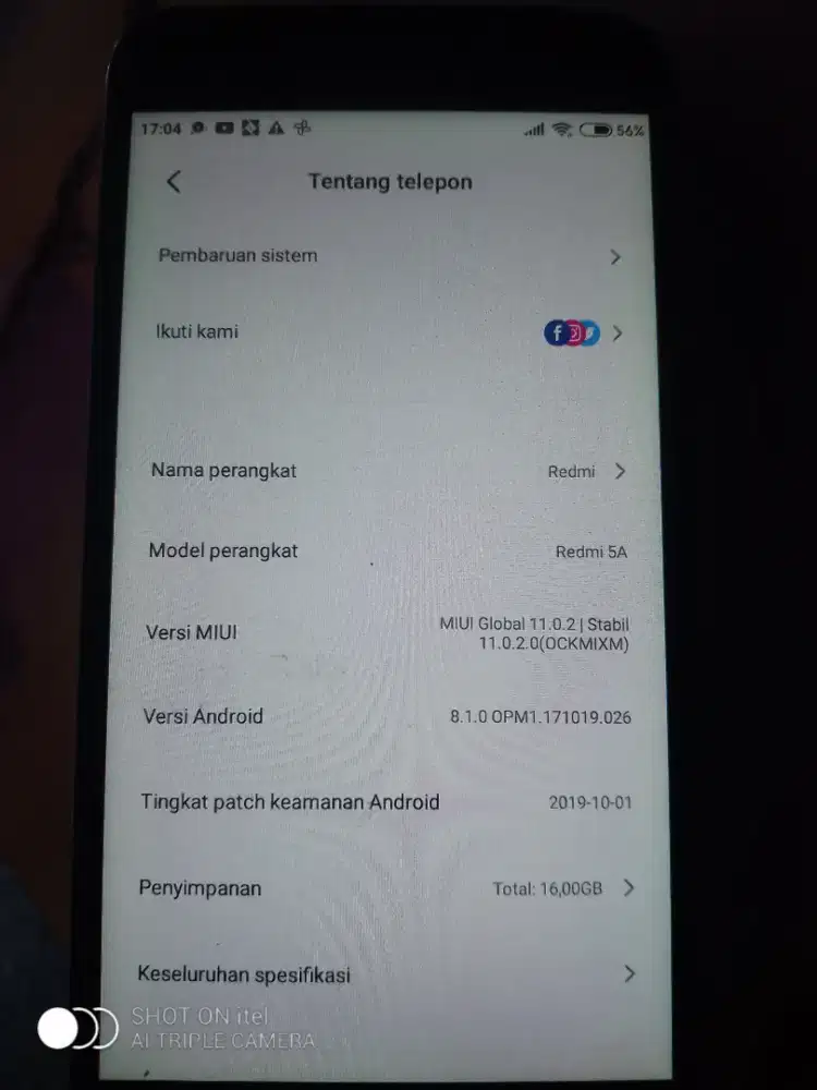 redmi 5a bekas pemakaian anak