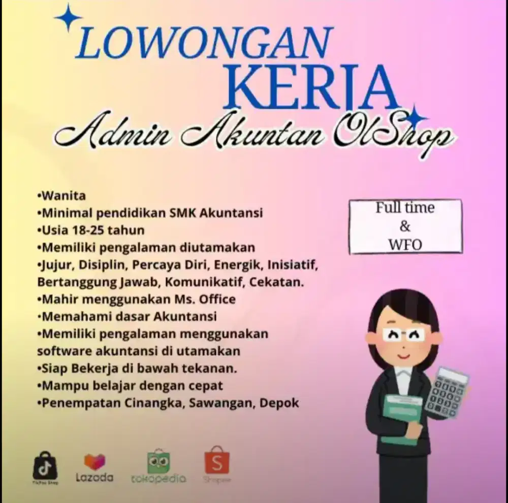 Lowongan admin akuntan