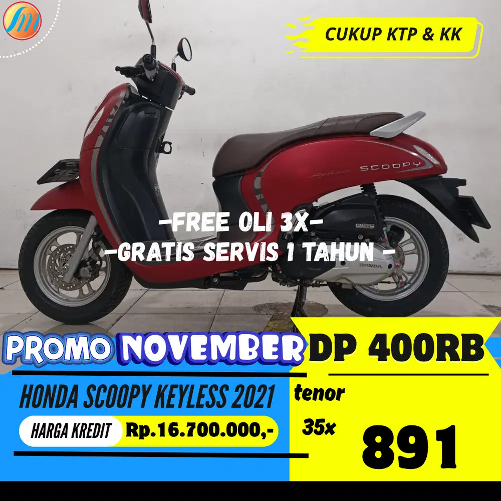 HONDA SCOOPY KEYLESS 2021 KREDIT DP 400RIBU ANGSURAN SANGAT RINGAN