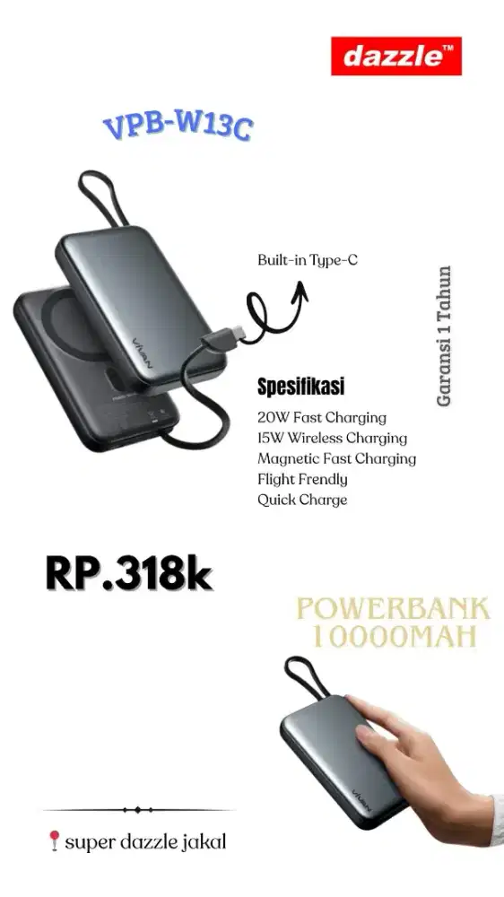 powerbank Vivan w13c
