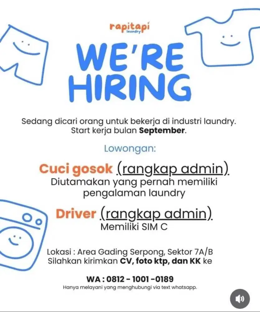 Lowongan Driver Motor Untuk Usaha Laundry