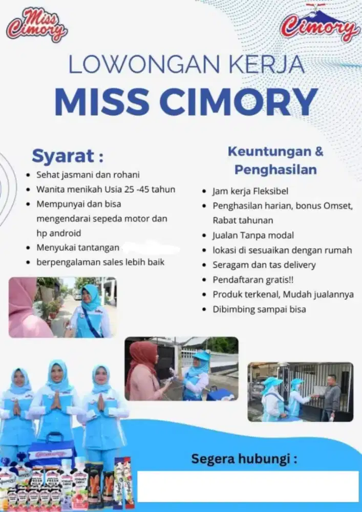 Lowongan kerja Sales marketing Cimory