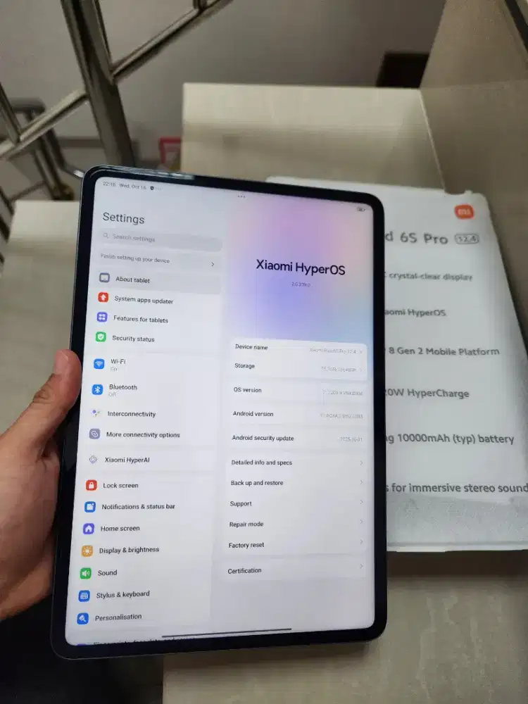 Xiaomi Pad 6s Pro Ram 8GB/Rom 256GB Graphite Grey