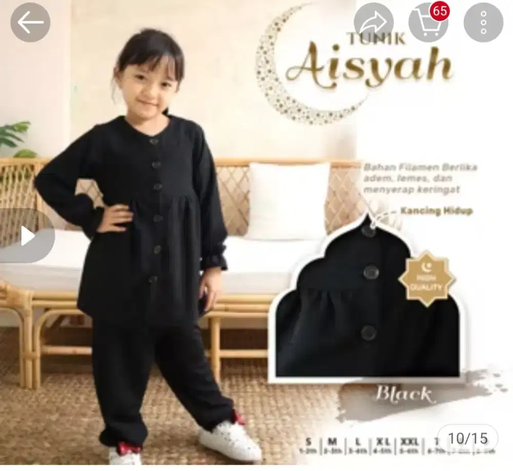 Baju set anak perempuan kazel