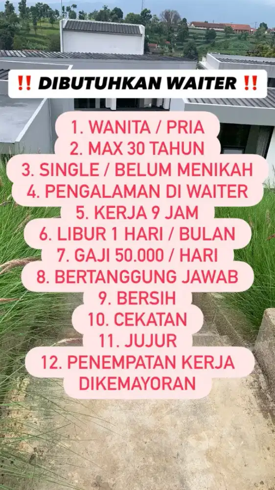 DICARI WAITER FOOD STREET KEMAYORAN