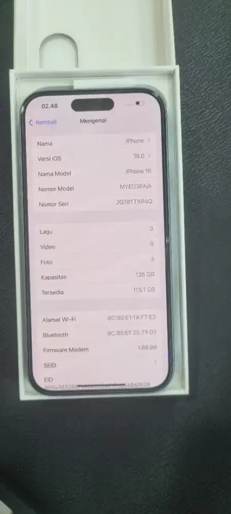 Iphone 16 128 GB ibox