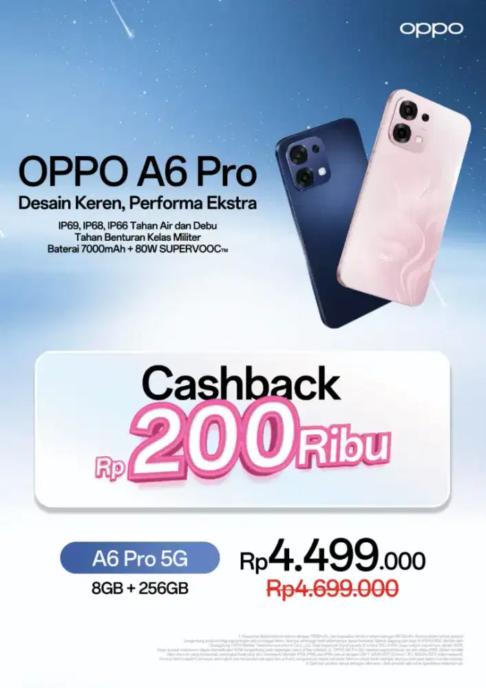 OPPO A6PRO CASHBACK 200 RIBU