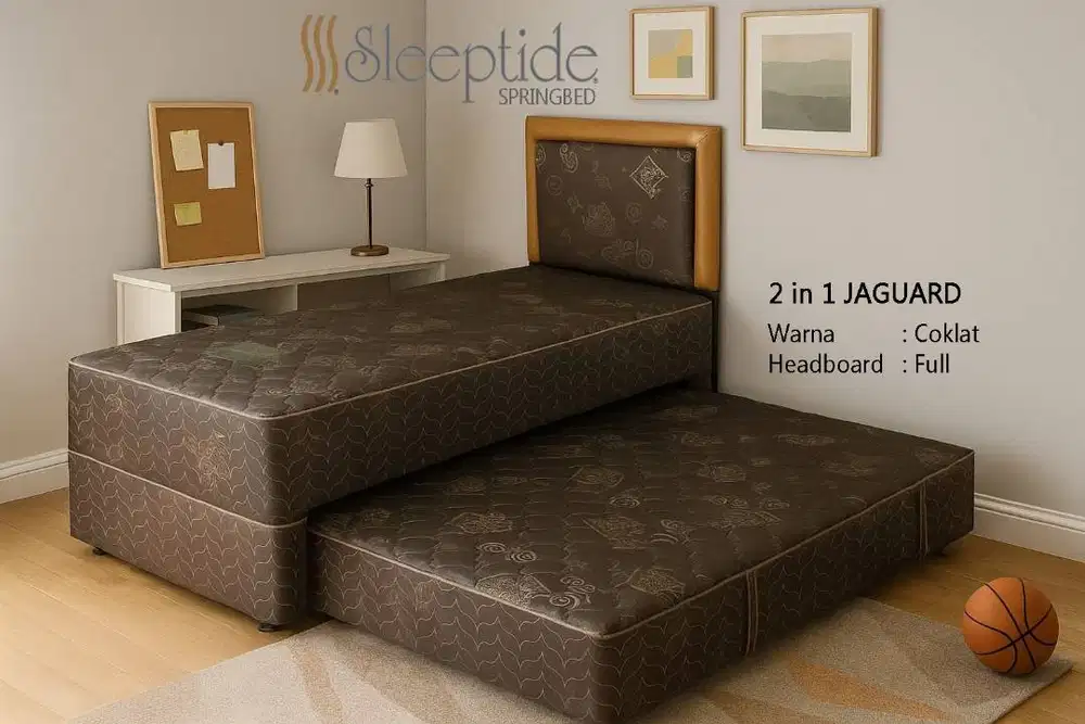 SLEEPTIDE Springbed 2in1 Jaguard Coklat - Headboard Full