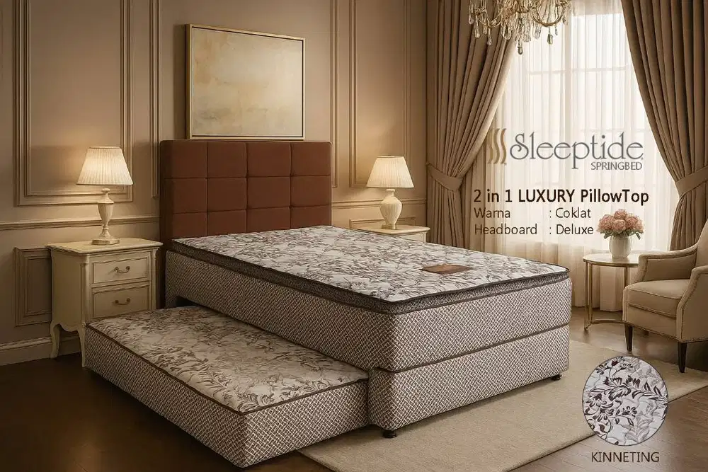 SLEEPTIDE Springbed 2in1 Luxury Pillowtop - Headboard Deluxe