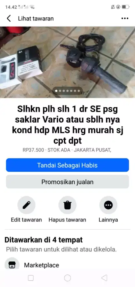 Slhkn plh slh 1 dr SE psg saklar lampu sepeda/motor atau sblh nya