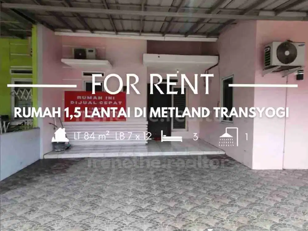 Disewakan Rumah 1,5 Lantai di Metland Transyogi