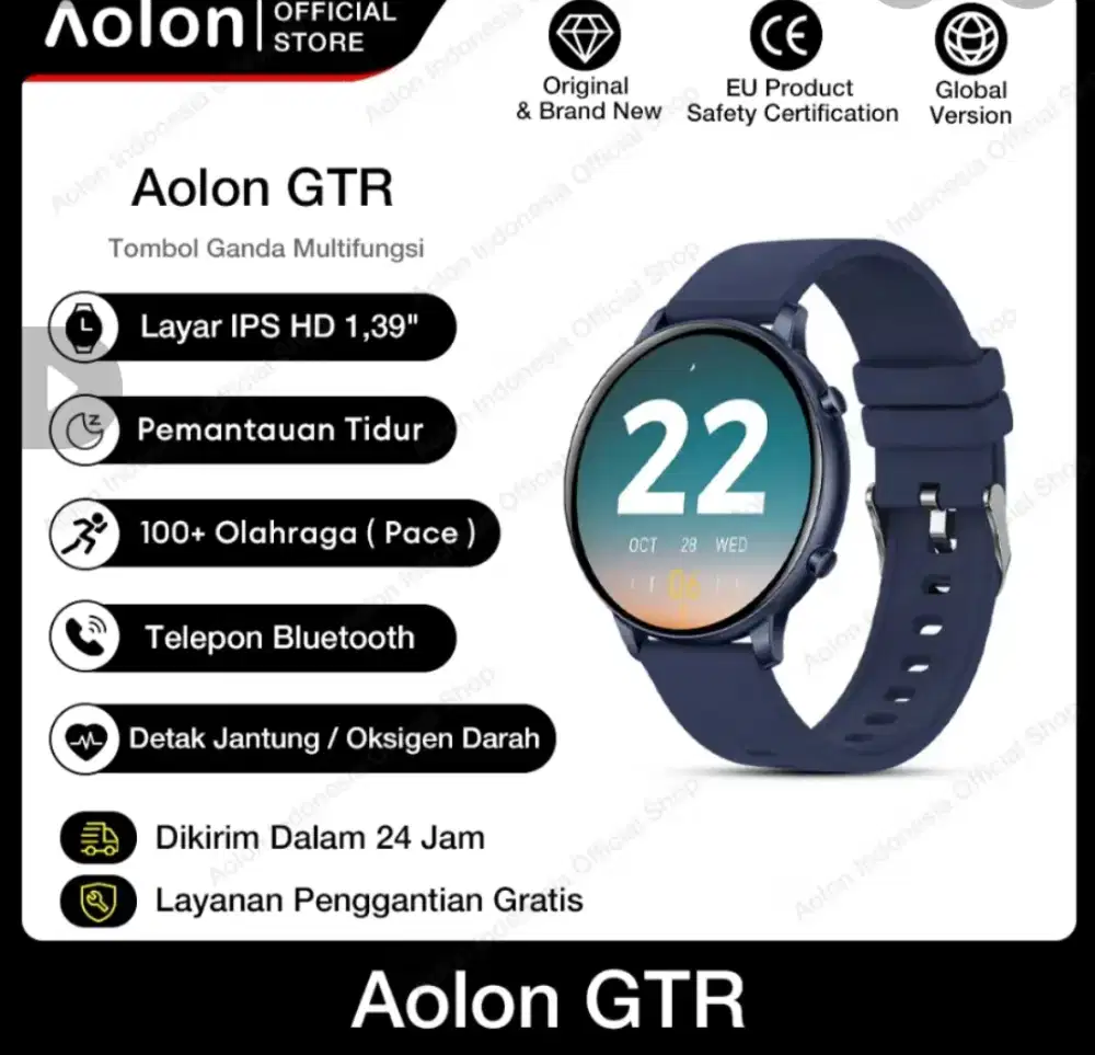 Dijual Smartwatch Aolon GTR like new (garansi mulus seperti baru)
