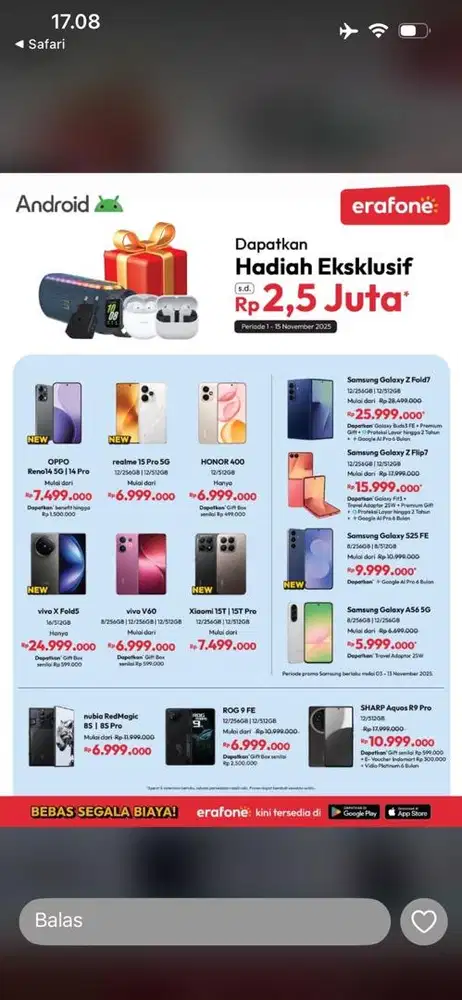 Iphone 17 256Gb (kredit) bunga Ringan Di Lottecapital